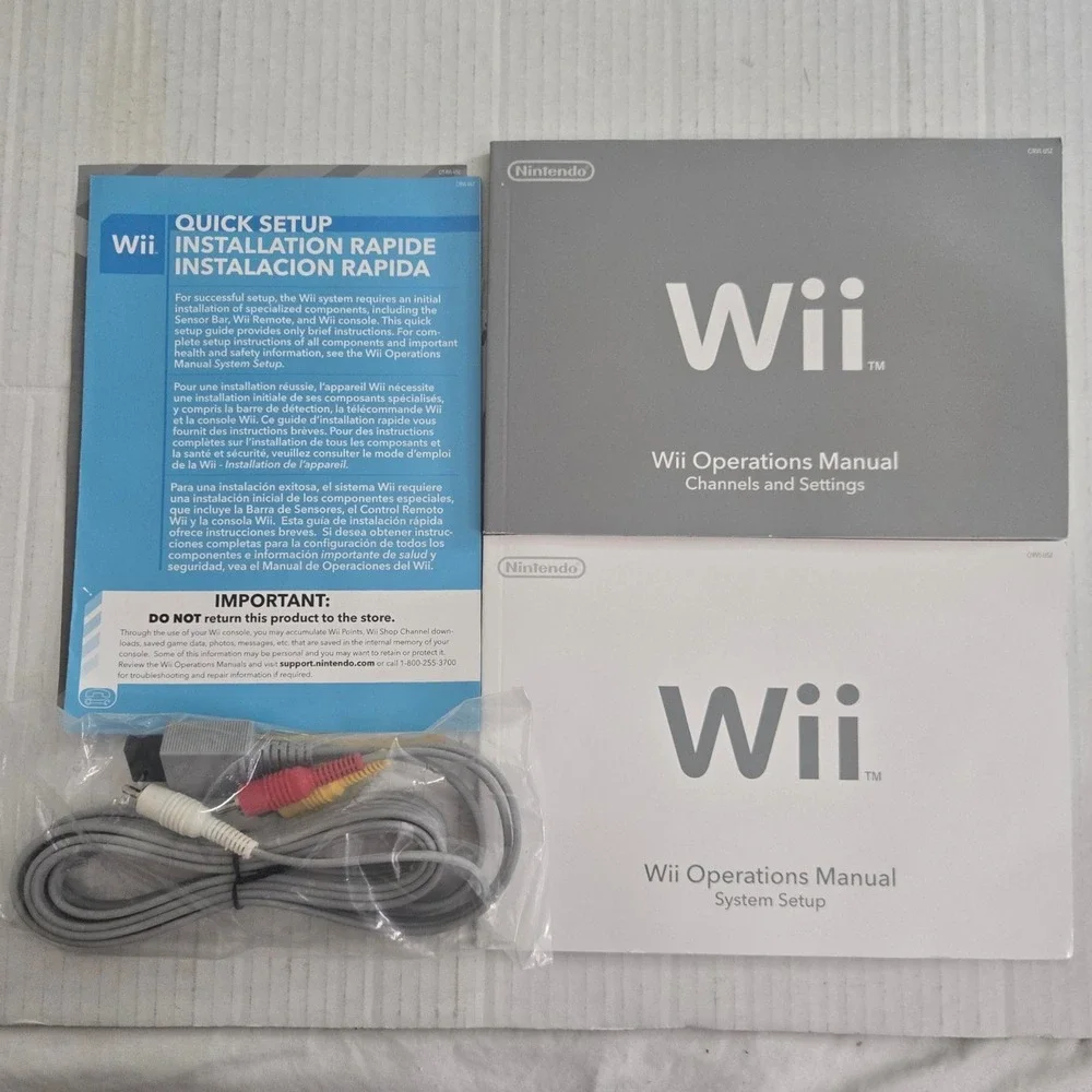 Nintendo Wii Original Manuals Inserts Sealed AV Cable Pack 2006 Vintage OEM